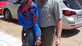 Me dad with a black hoe in Kenya
