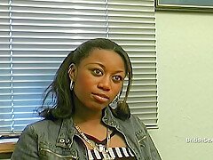 Nervous ebony British amateur porn casting