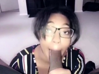 She should be getting ready for school but end up sucking my