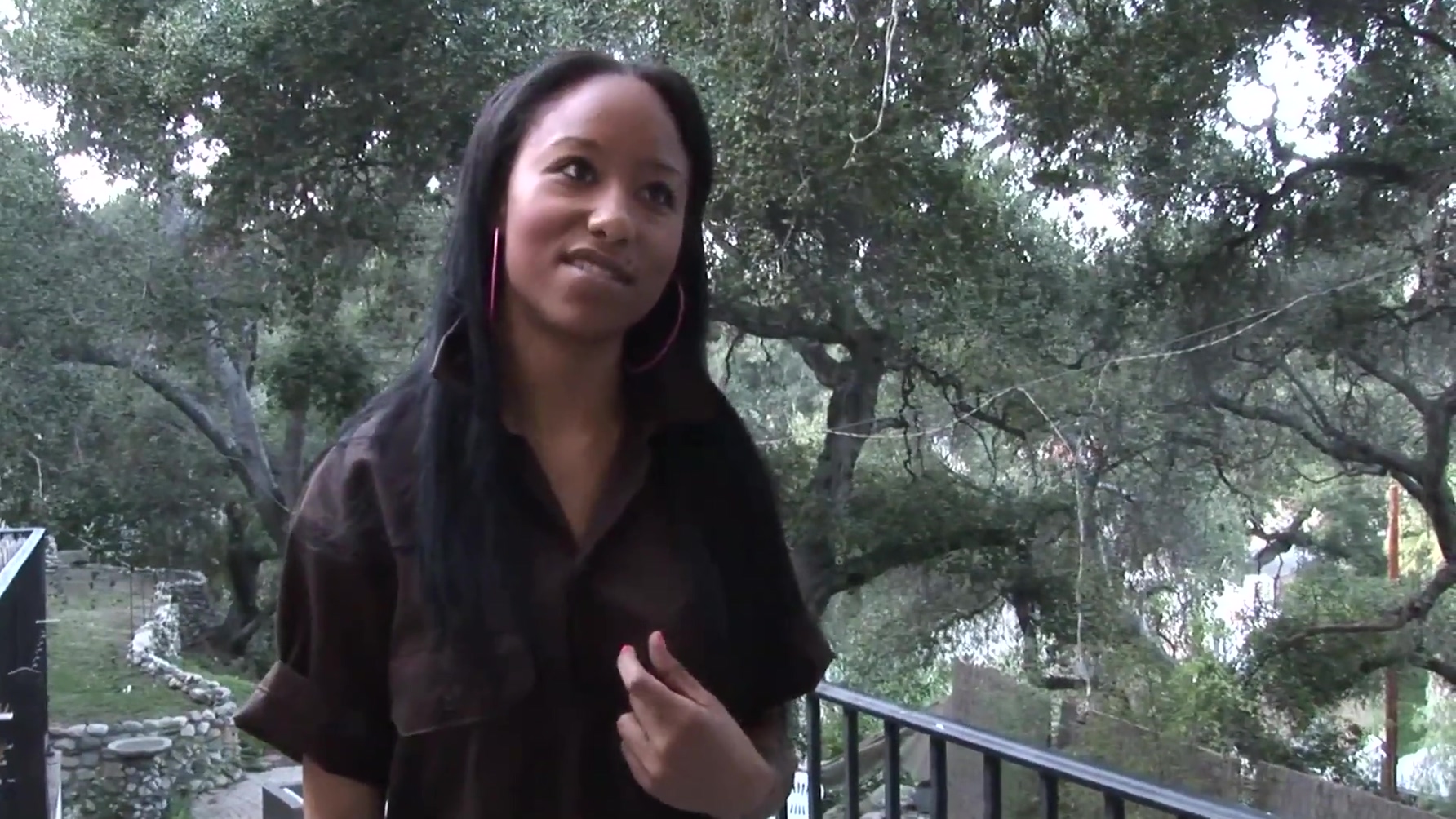 An Uninhibited Ebony Woman With Dark Hair Gets Her