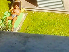 HOT GIRL NEXT BLOCK IN TINY SHORT SHORT TEASING AROUND